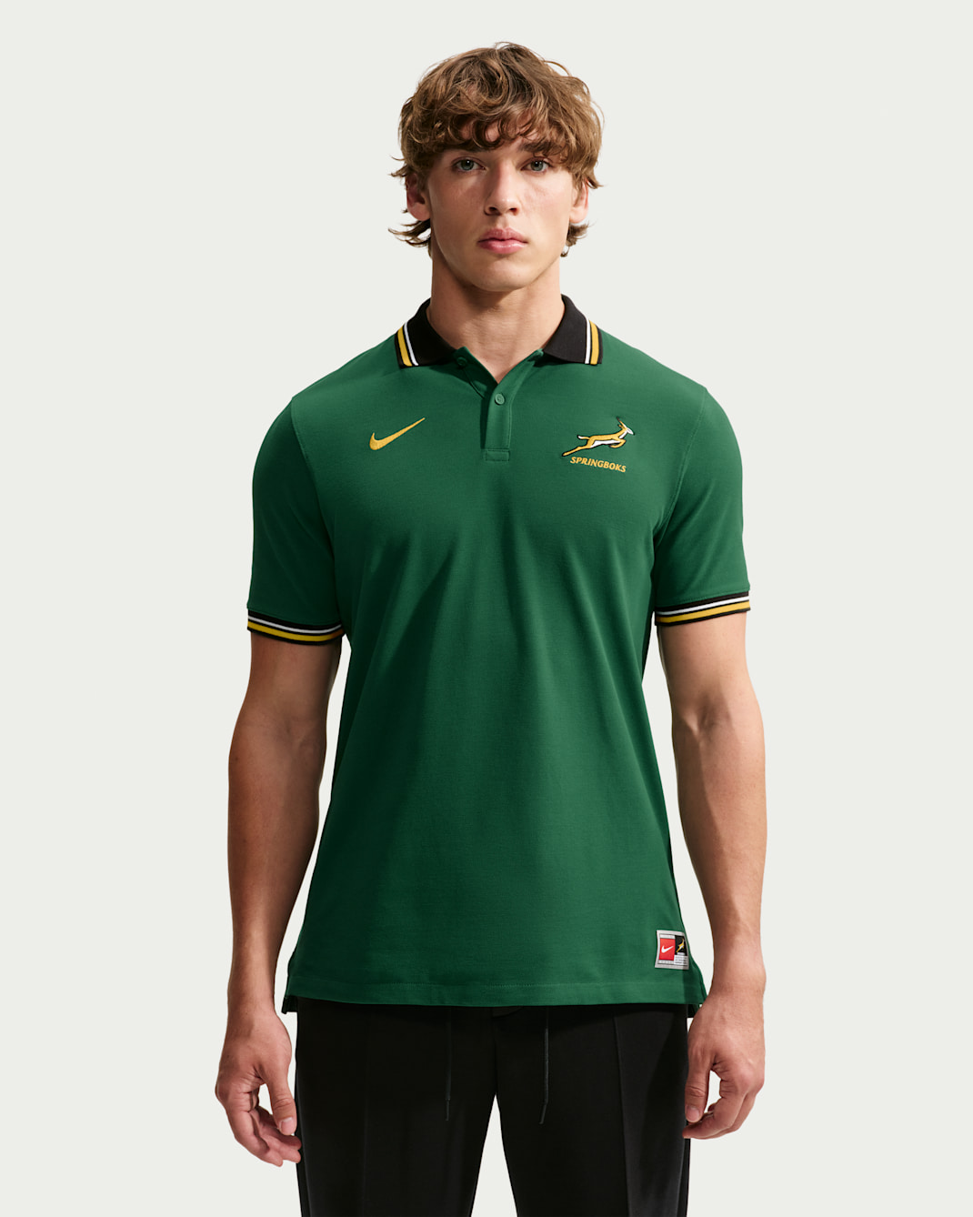 Pikétröja Springboks för män - Gorge Green/University Gold