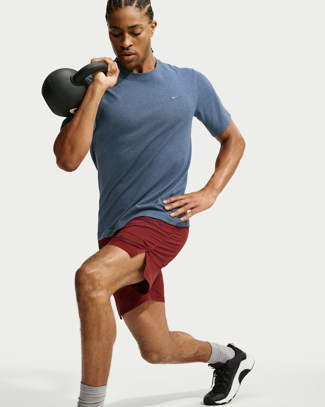 Nike Primary Men's Dri-FIT Short-sleeve Versatile Top - New Slate/Heather/New Slate