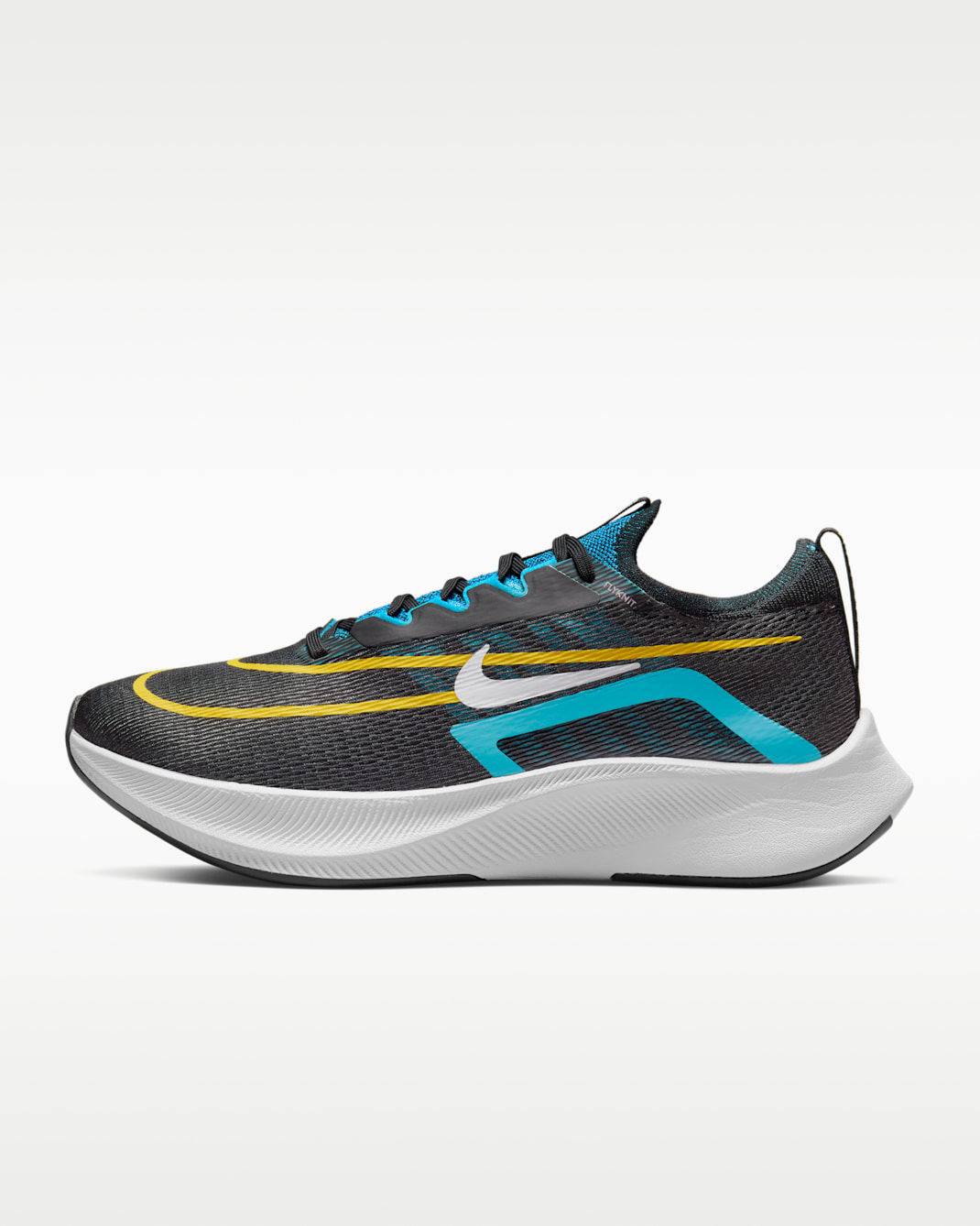 Calzado de running en carretera para hombre Nike Zoom Fly 4 - Negro/Azul cloro/Sulfuro vivo/Blanco