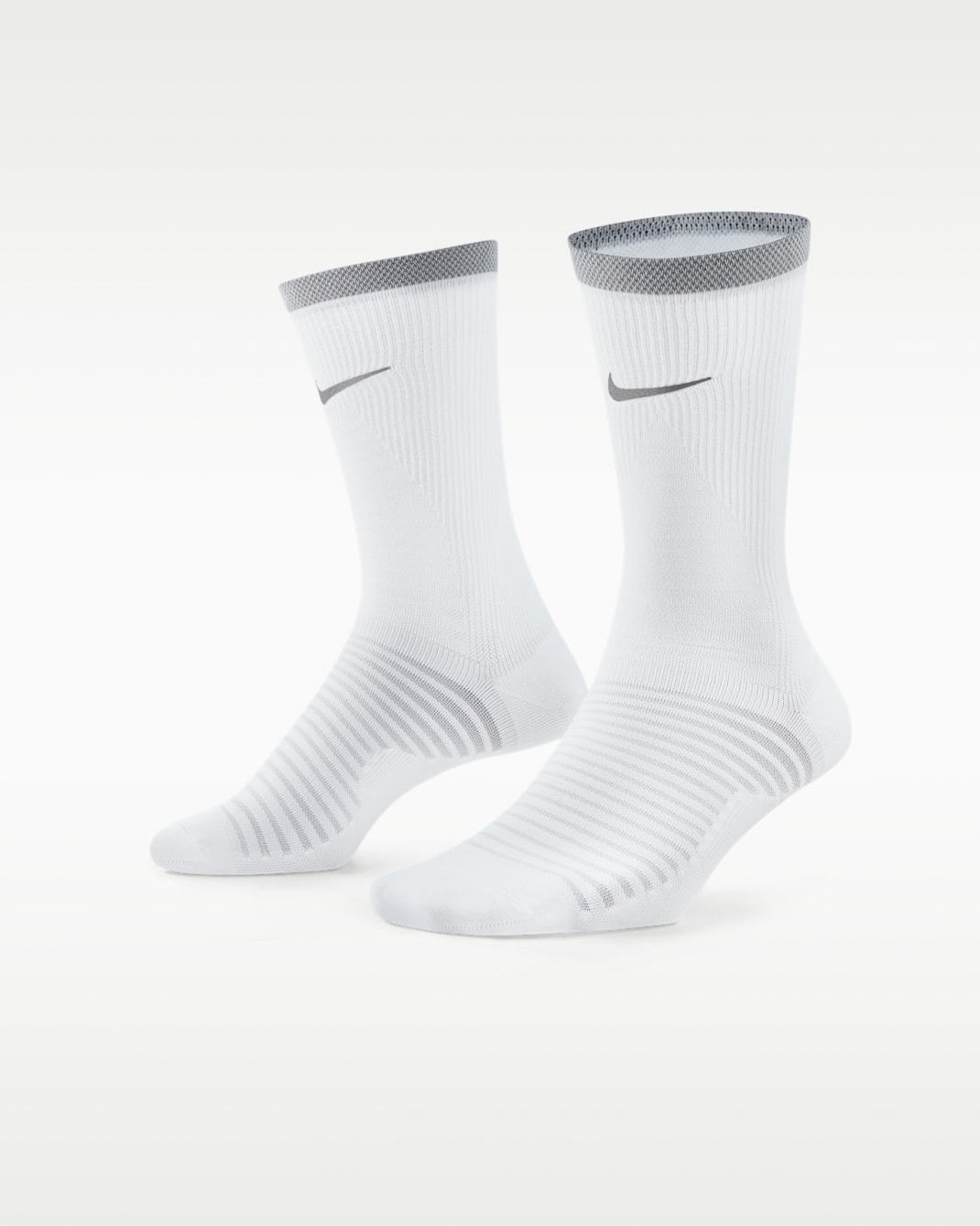 Nike Spark Lightweight Running Crew Socks - White/Reflect Silver