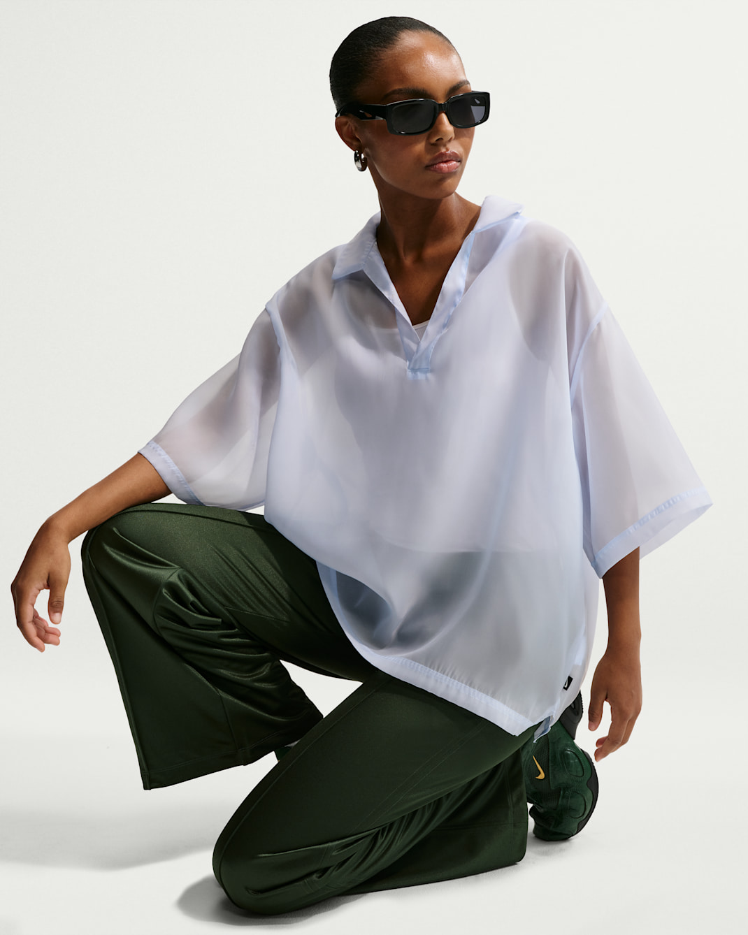 Nike Sportswear Women's Oversized Sheer Top - Hydrogen Blue/Sail