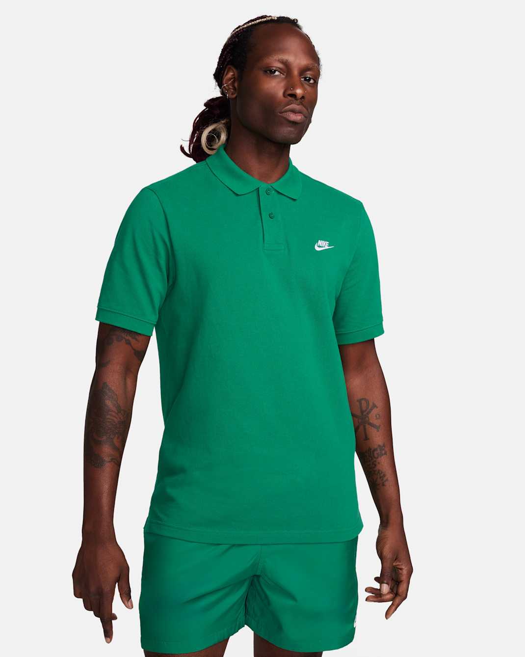 Nike Club Kurzarm-Poloshirt für Herren - Malachite/Weiß