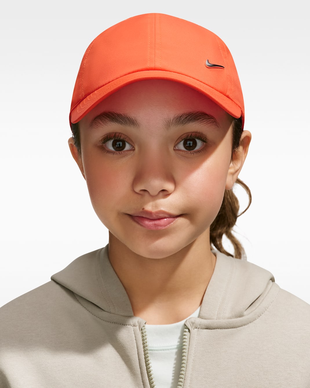 나이키 드라이 핏 클럽 키즈 언스트럭처드 메탈 스우시 캡 - 터프 오렌지/메탈릭 실버