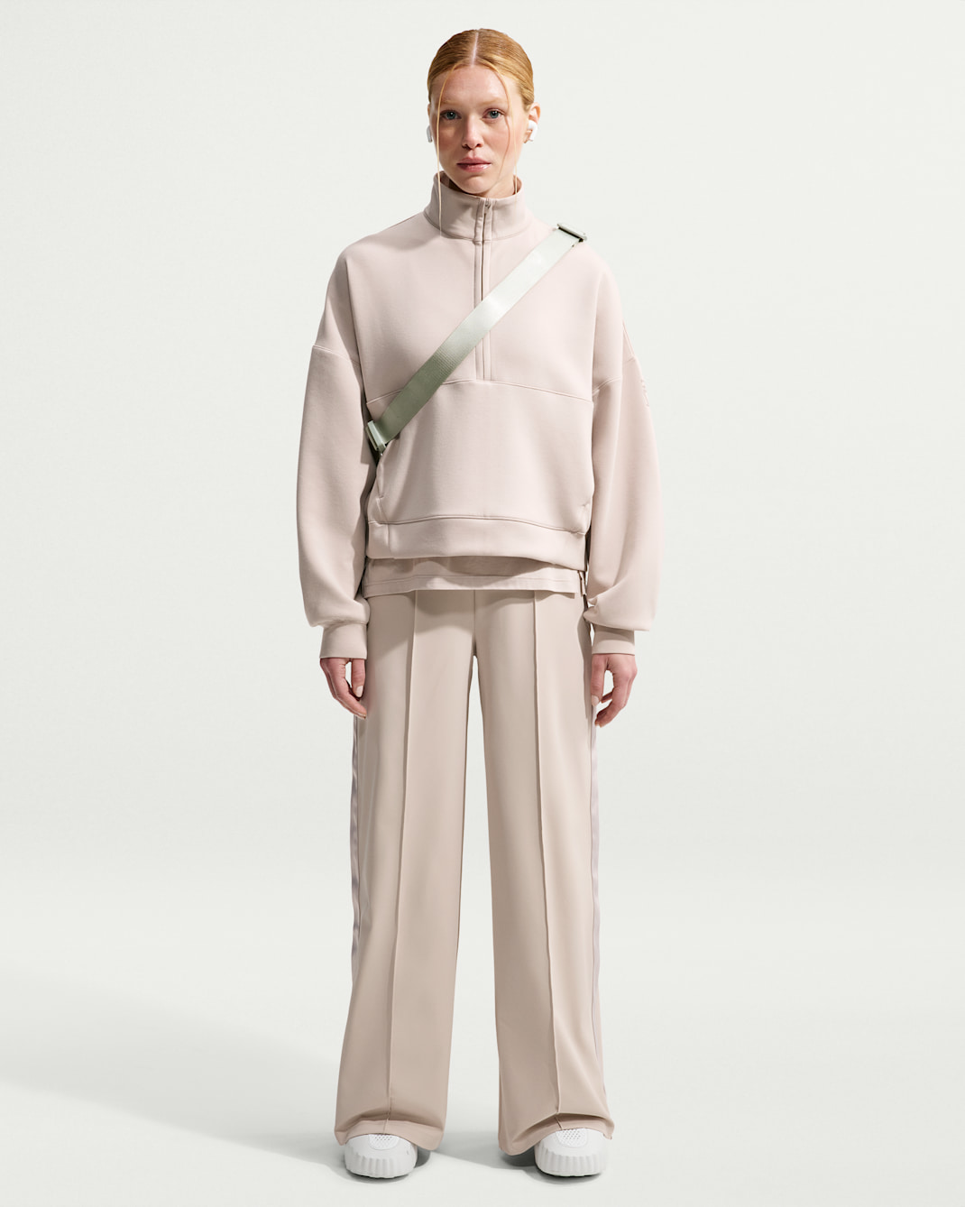 Nike 24.7 PerfectStretch Women's Dri-FIT High-Waisted Loose Tearaway Trousers - Cream II/Cream II/Cream II/College Grey