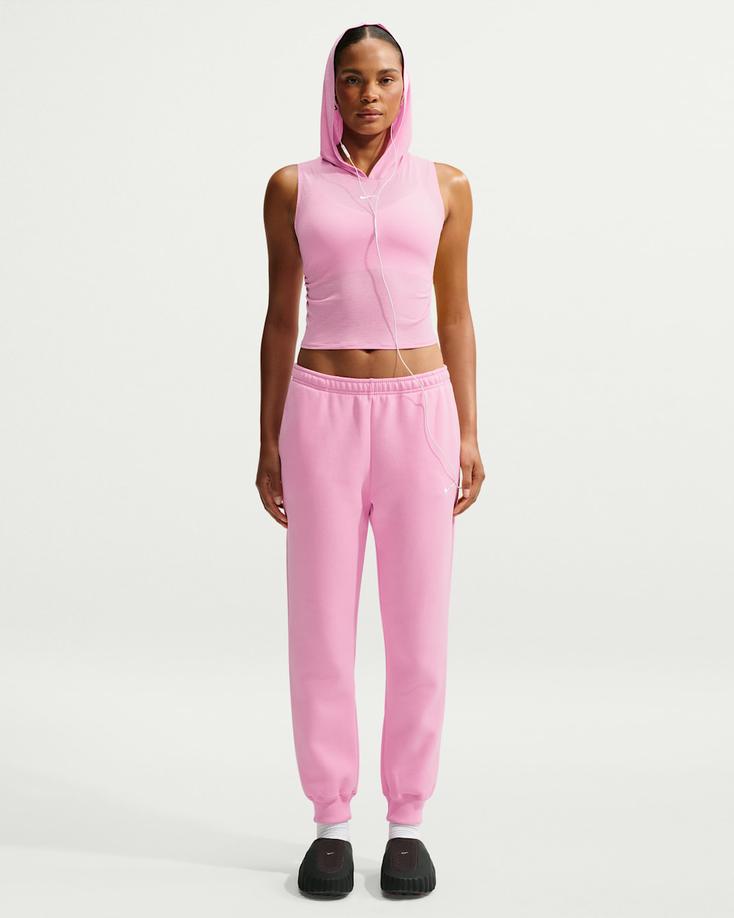Nike Studio Fleece Medium Weight Women's Mid-Rise Joggers - Pink Rise/Sail