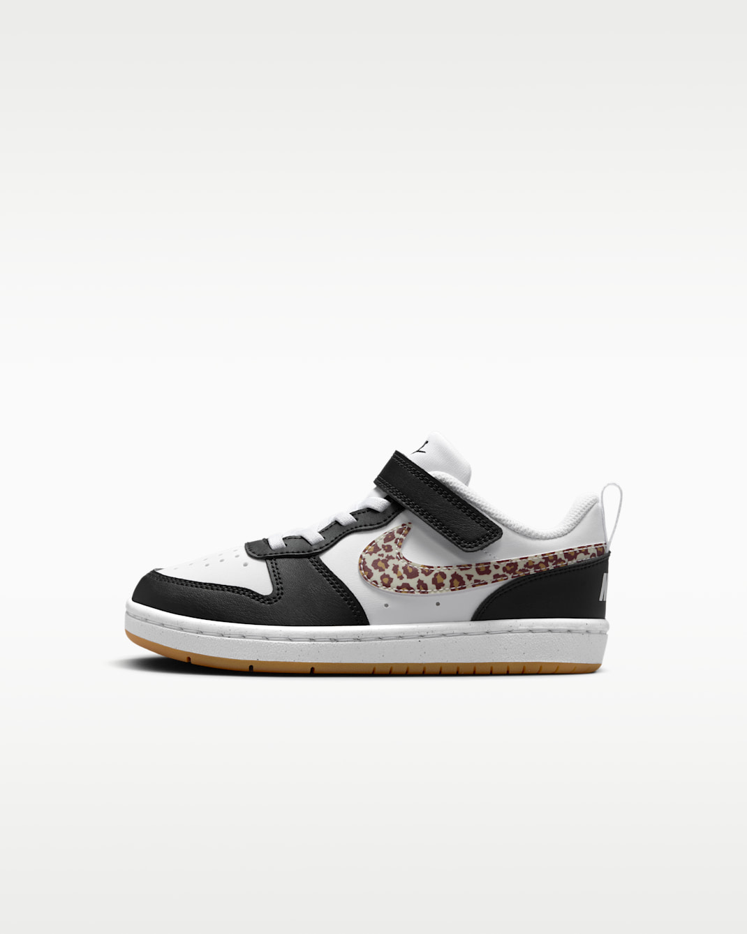 Nike Court Borough Low Küçük Çocuk Ayakkabısı - Siyah/Beyaz/Gum Medium Brown/Beyaz