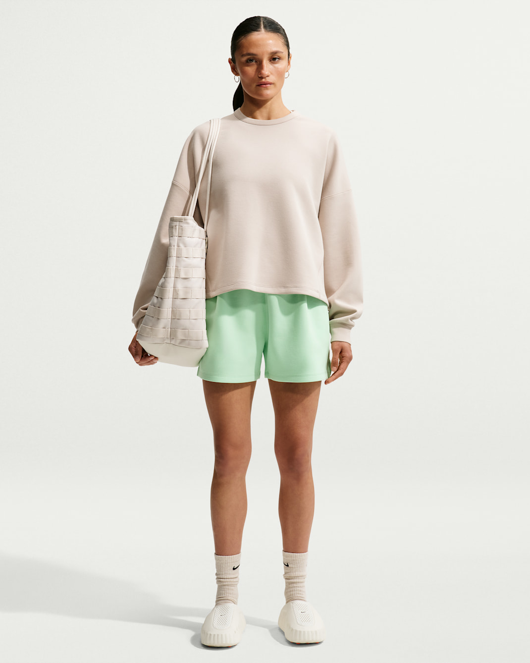 Nike 24.7 ImpossiblySoft Women's Dri-FIT Mid-Rise Loose 10cm (approx.) Shorts - Cucumber Calm/Illusion Green