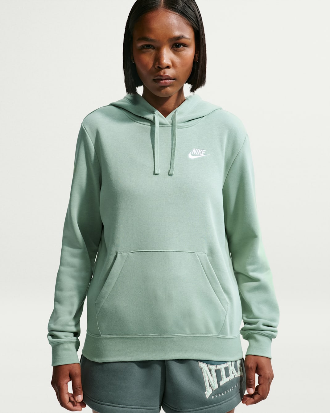 Nike Sportswear Club Fleece Women's Pullover Hoodie - Steam/White