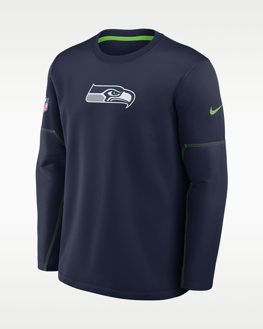Playera de manga larga Nike Therma-FIT de la NFL para hombre Seattle Seahawks Sideline Coaches - Azul marino
