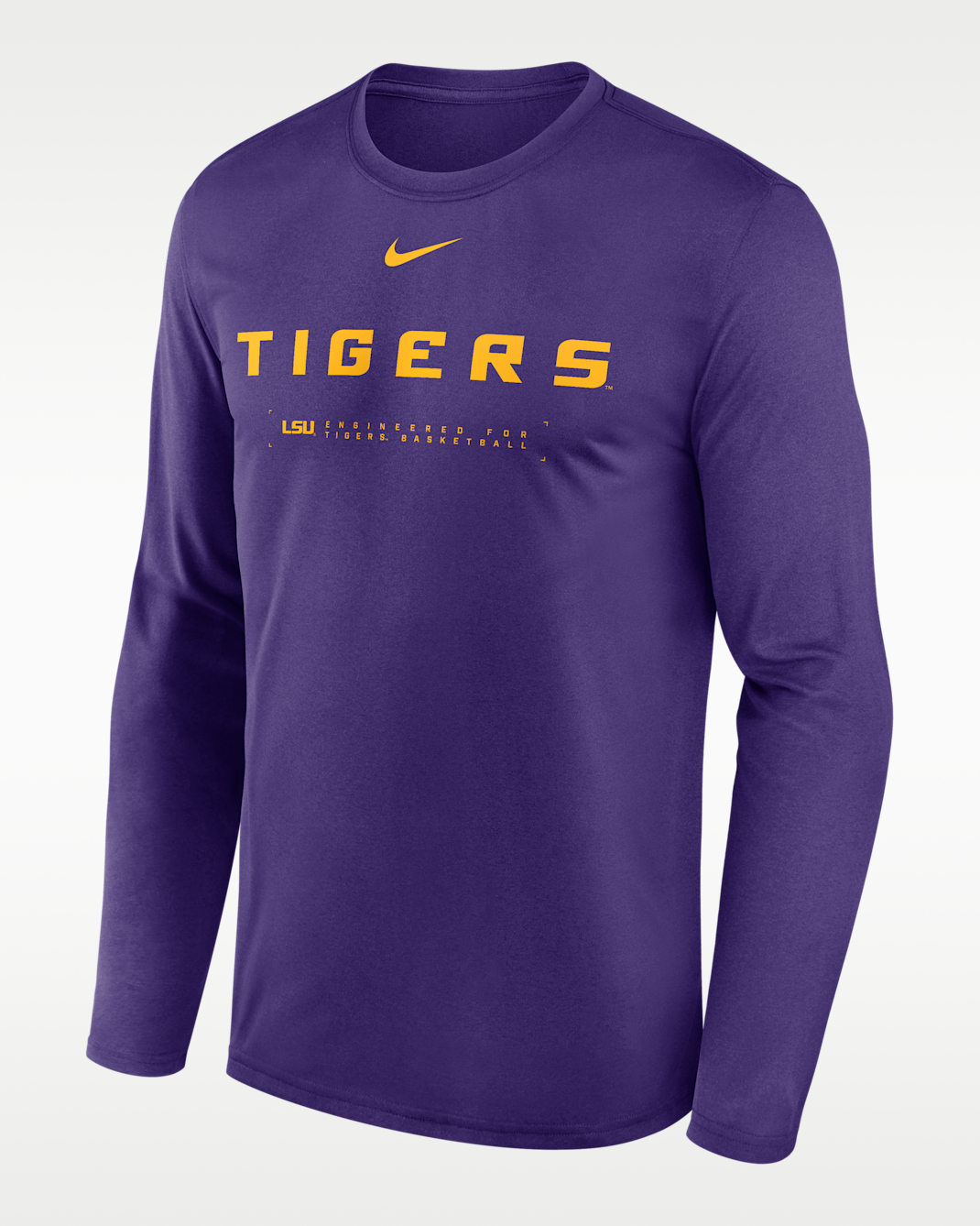 LSU Courtside Basketball Shootaround Legend Men's Nike Dri-FIT College Long-Sleeve T-Shirt - Purple