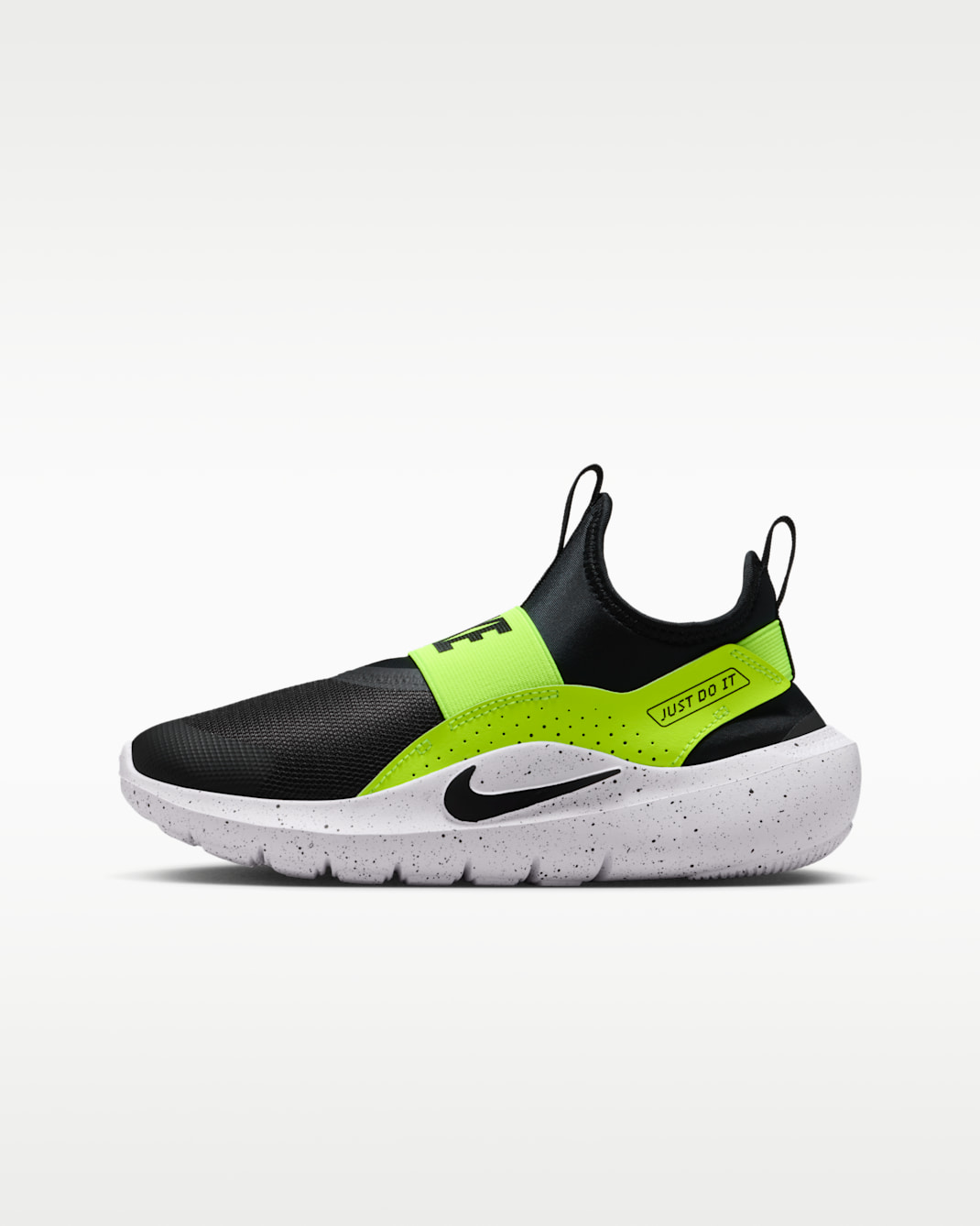 Nike Flex Runner 4 大童跑鞋 - 黑色/Volt/白色/黑色