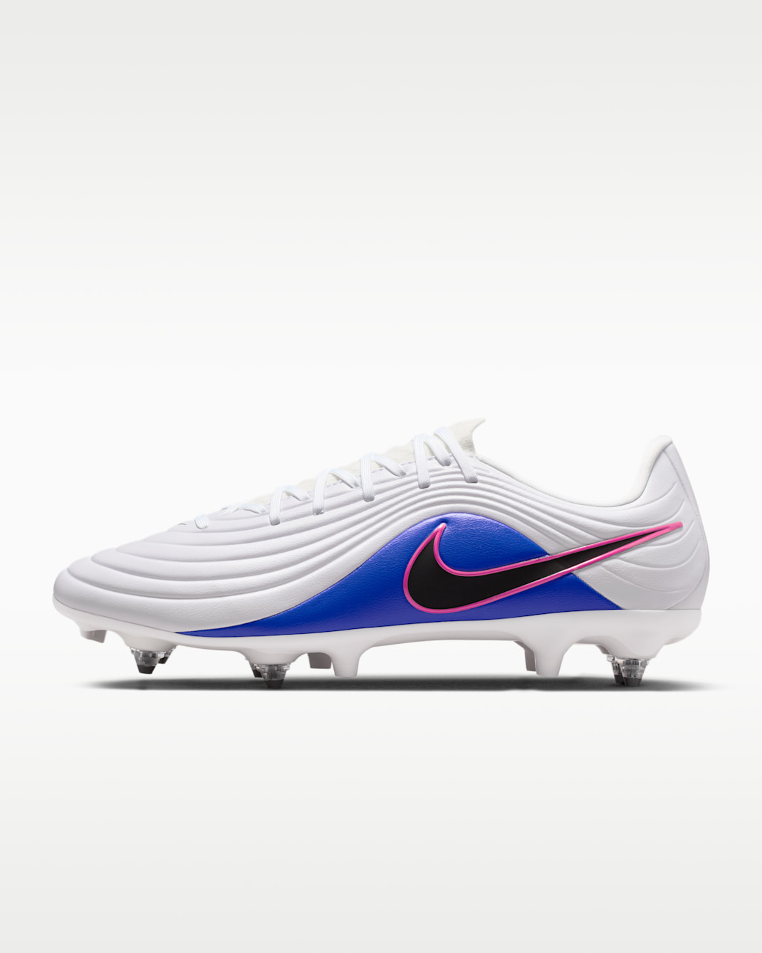 Nike Tiempo Maestro Academy Soft-Ground Low-Top Football Boots - White/Racer Blue/Pink Blast/Black