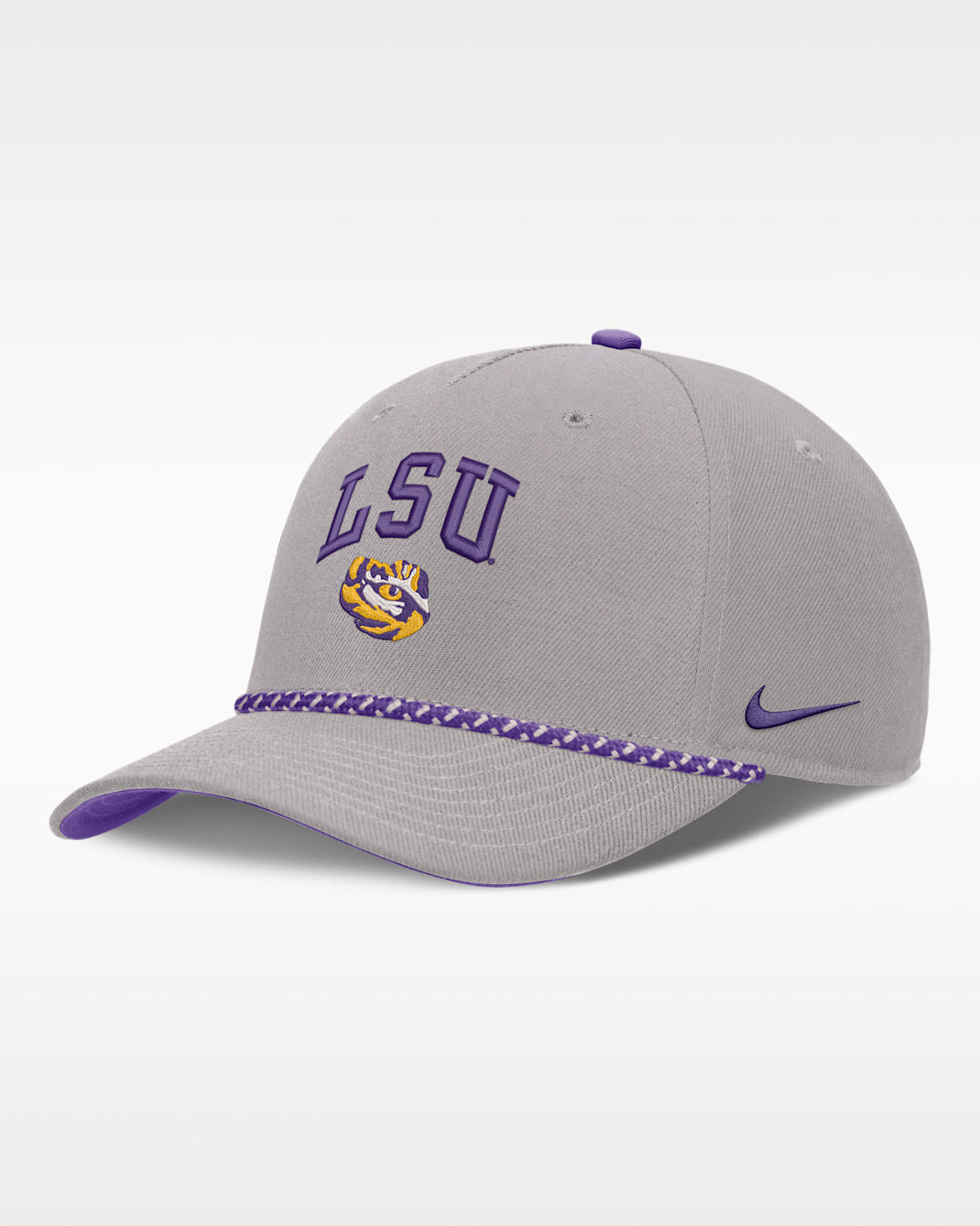 LSU Primetime Rise Rope Men's Nike College Adjustable Hat - Grey