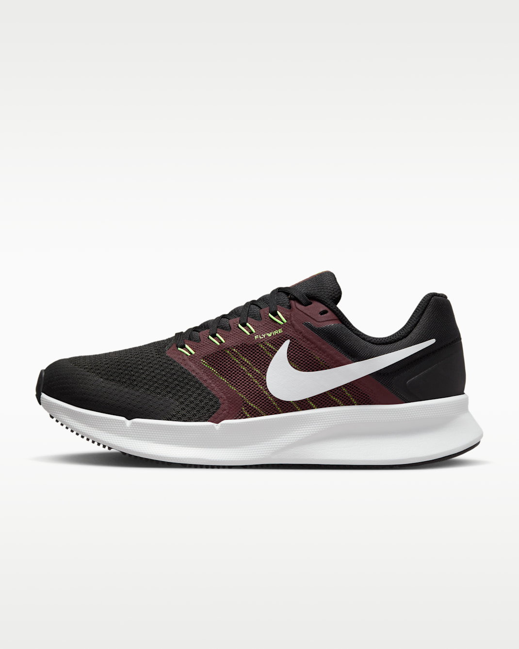 Nike Run Swift 3 男款路跑鞋 - 黑色/Burgundy Crush/Lime Blast/Pure Platinum