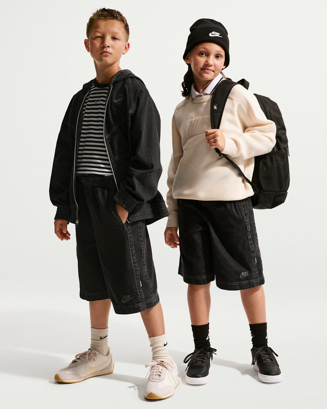 Nike Sportswear Collection Denim shorts voor kids - Zwart/Anthracite/Volt/Anthracite