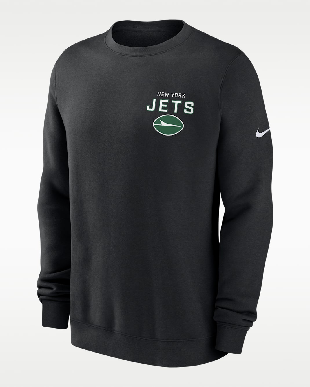 Sudadera de cuello redondo sin cierre Nike de la NFL para hombre New York Jets Draw Block Club - Negro