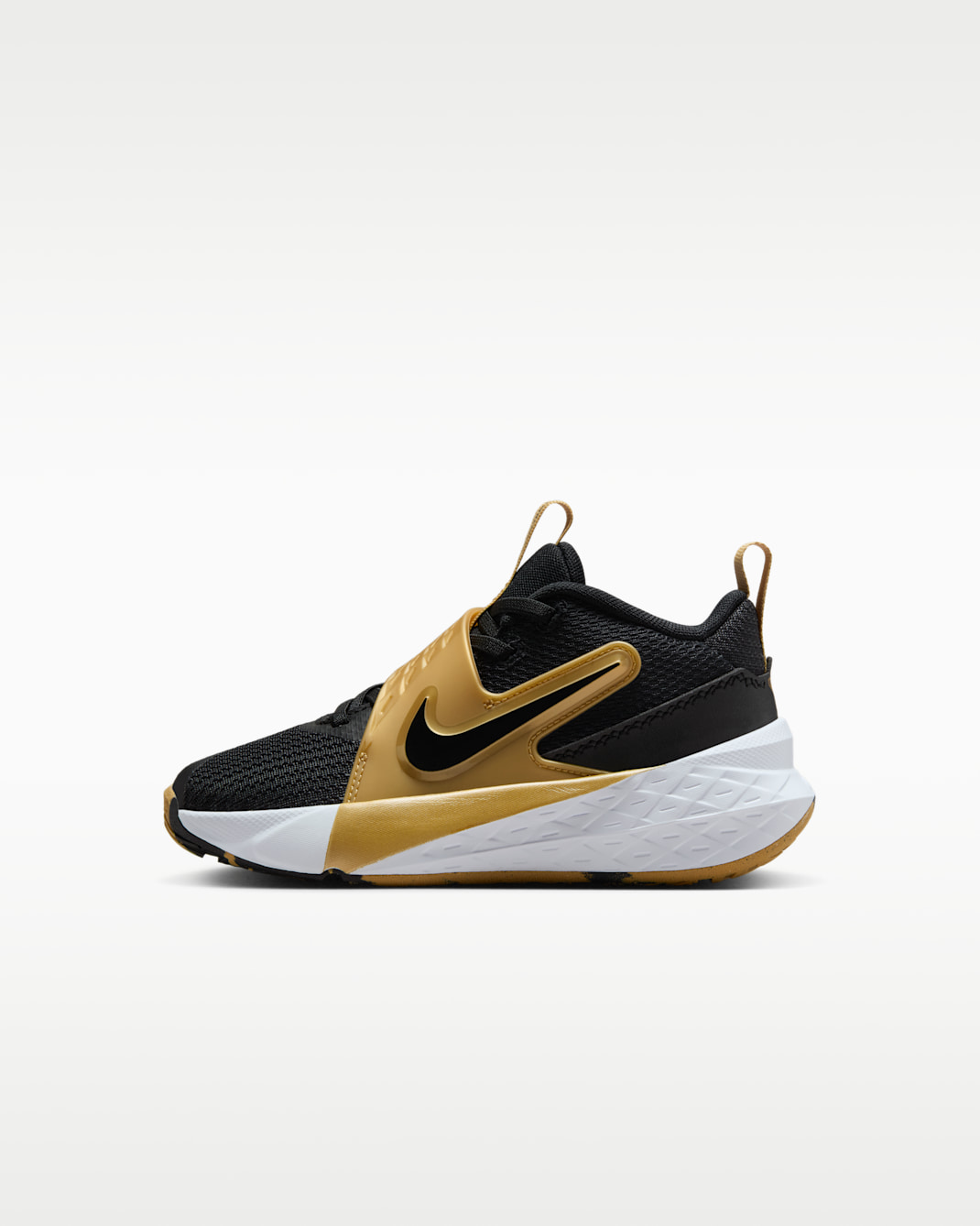 รองเท้าเด็กเล็ก Nike Team Hustle D 12 - ดำ/Metallic Gold/ขาว/ดำ
