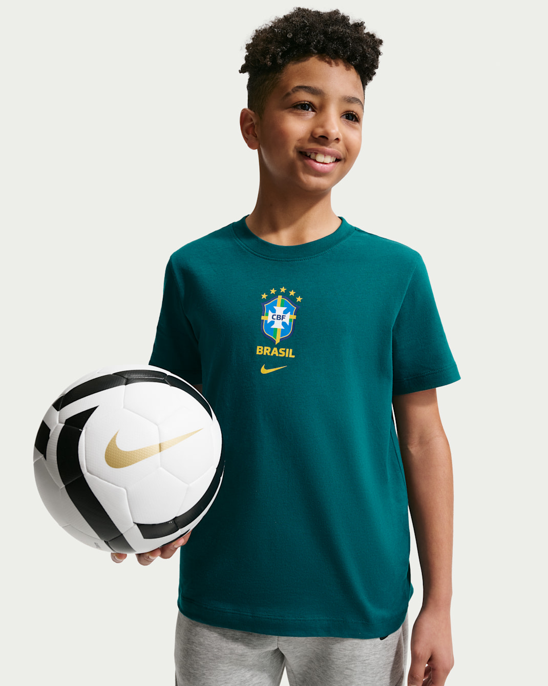 Brazil Big Kids' Nike Soccer T-Shirt - Geode Teal