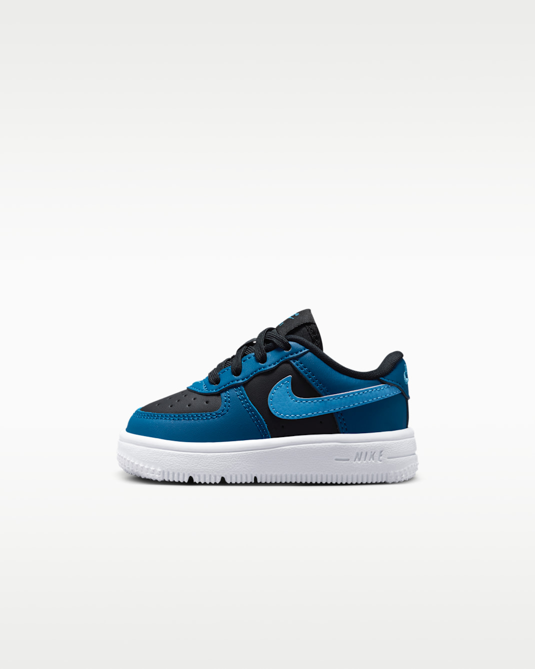 Tenis para bebé e infantil Nike Force 1 Low - Negro/Azul cancha/Blanco/Azul holandés