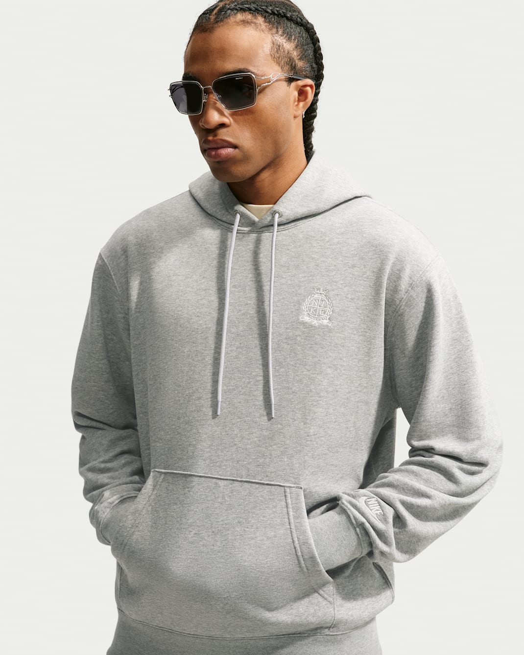 Sudadera con gorro de French Terry para hombre Nike Club - Gris oscuro jaspeado/Gris humo claro/Fantasma