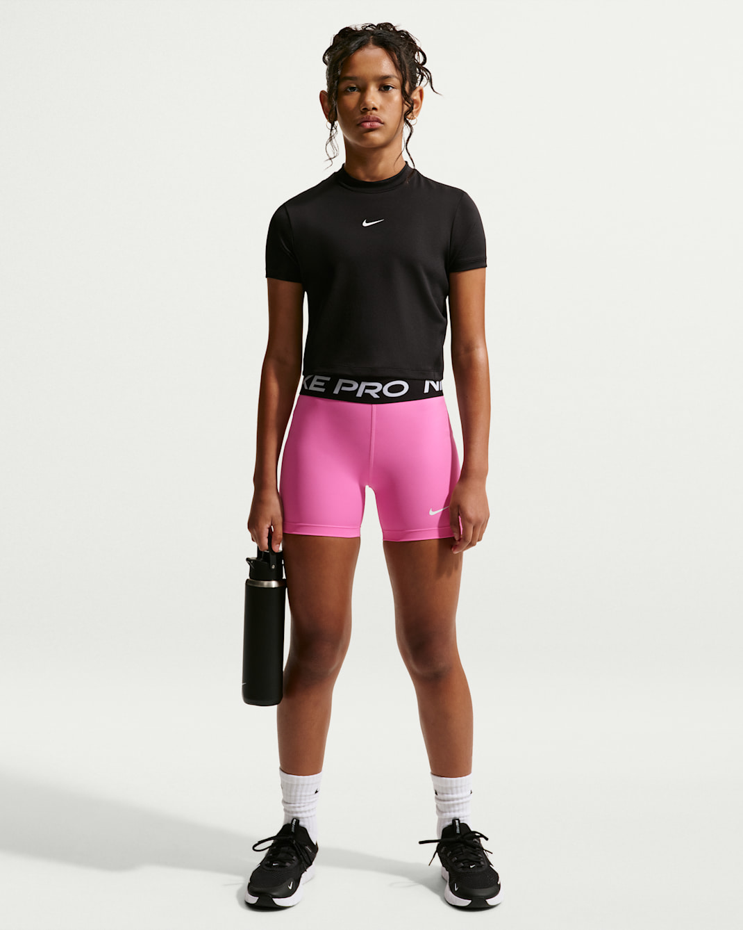 Nike Pro Girls' Dri-FIT 7.5cm (approx.) Shorts - Playful Pink/White