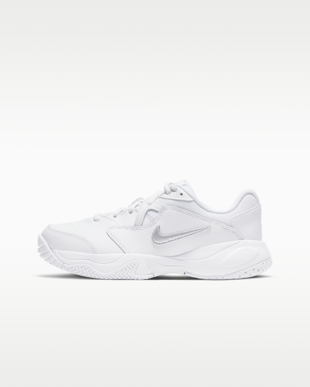 NikeCourt Jr. Lite 2 tennissko til store barn - Hvit/Metallic Silver