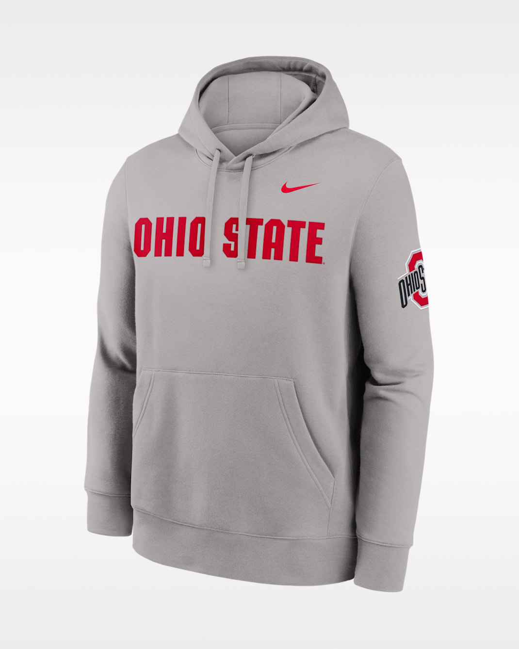 Ohio State Sideline Club Men's Nike College Pullover Hoodie - Pewter Grey