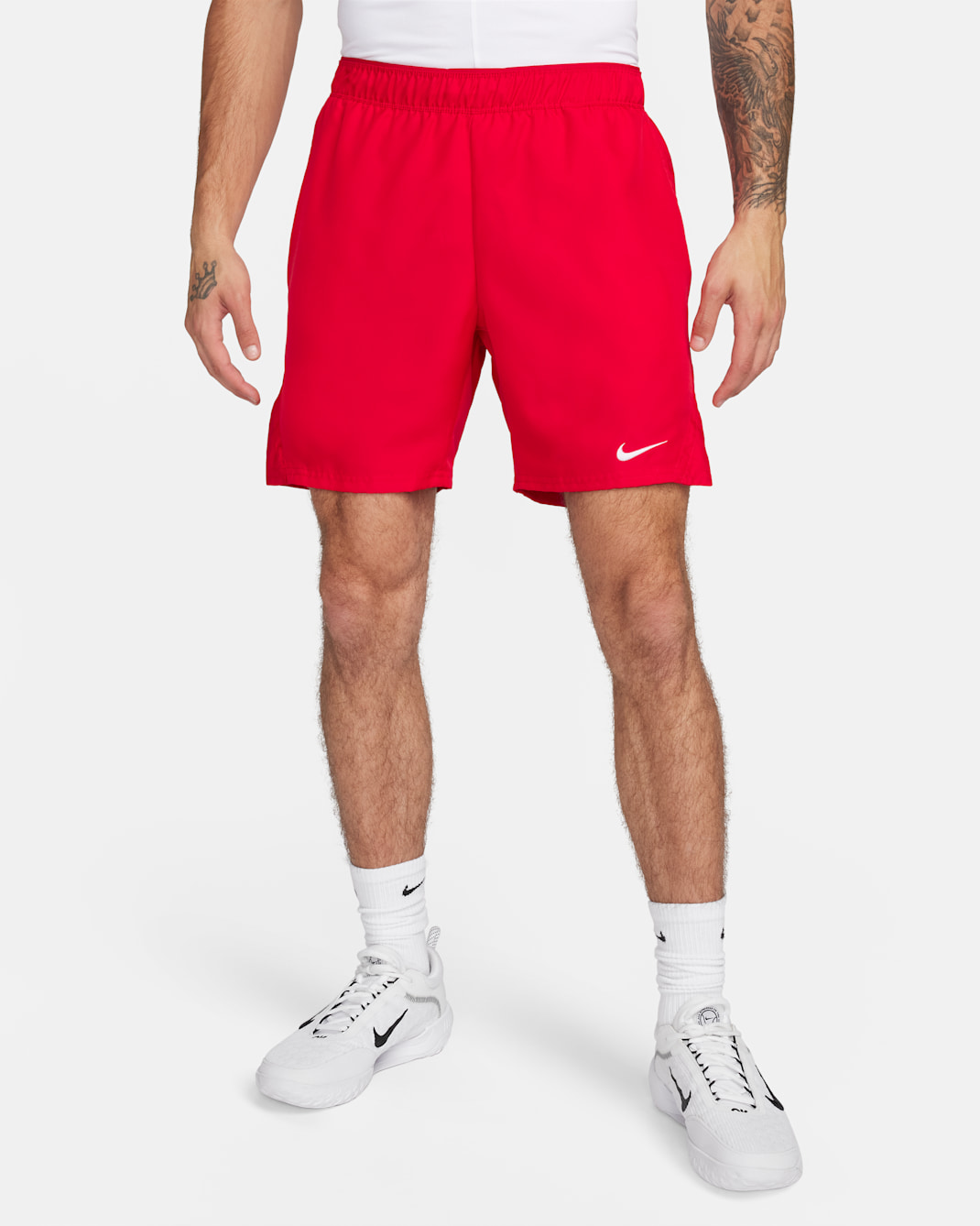 Shorts de tenis Dri-FIT de 18 cm para hombre NikeCourt Victory  - Rojo universitario/Blanco