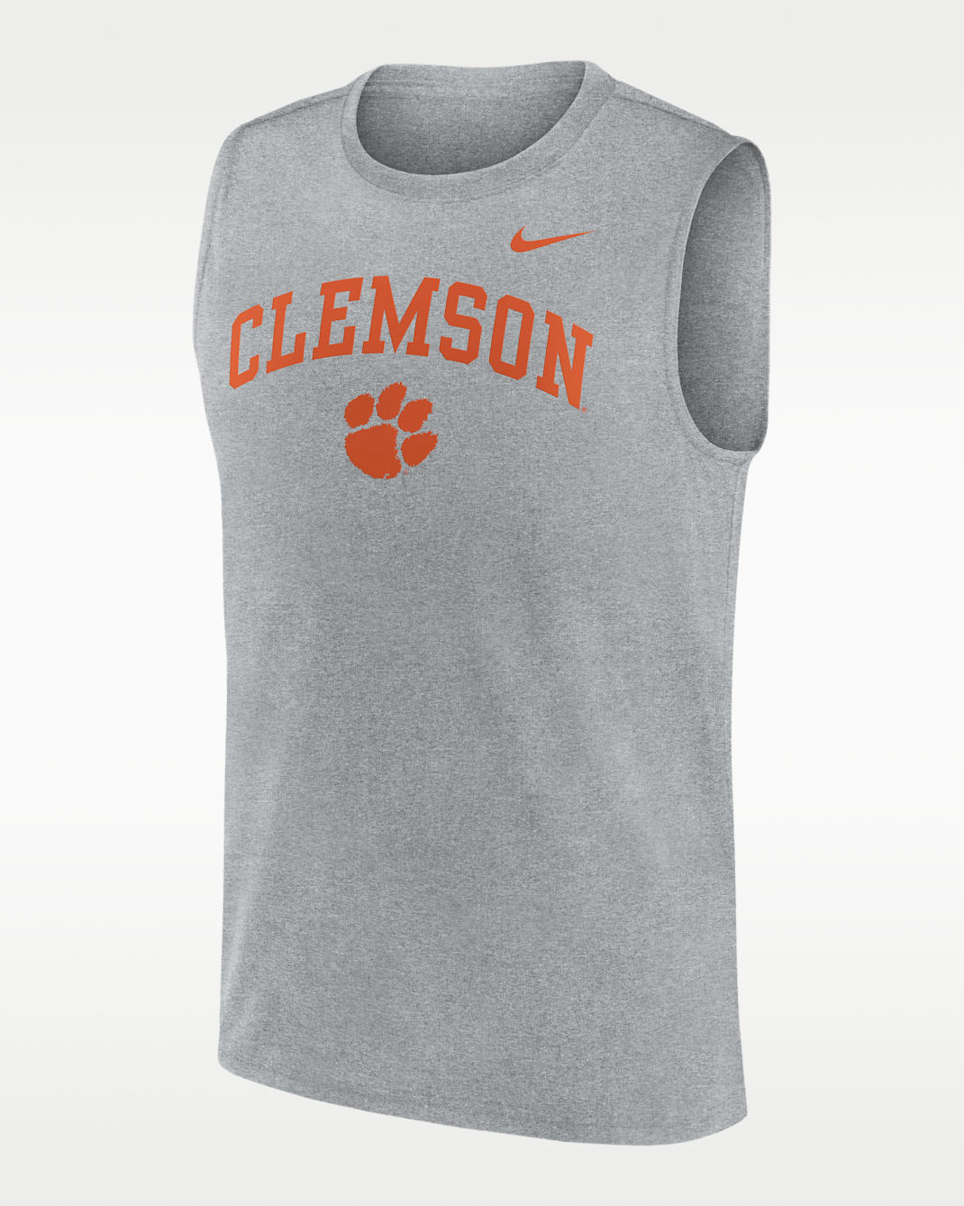 Clemson Primetime Arch Legend Men's Nike Dri-FIT College Muscle Tank Top - Grey