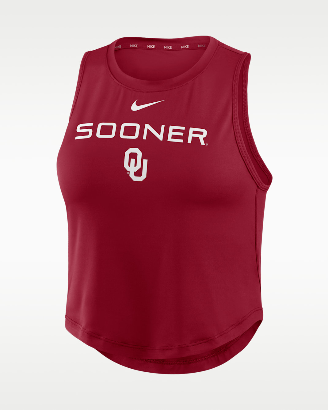 Oklahoma One Women's Nike Dri-Fit Cropped Tank Top - Team Crimson
