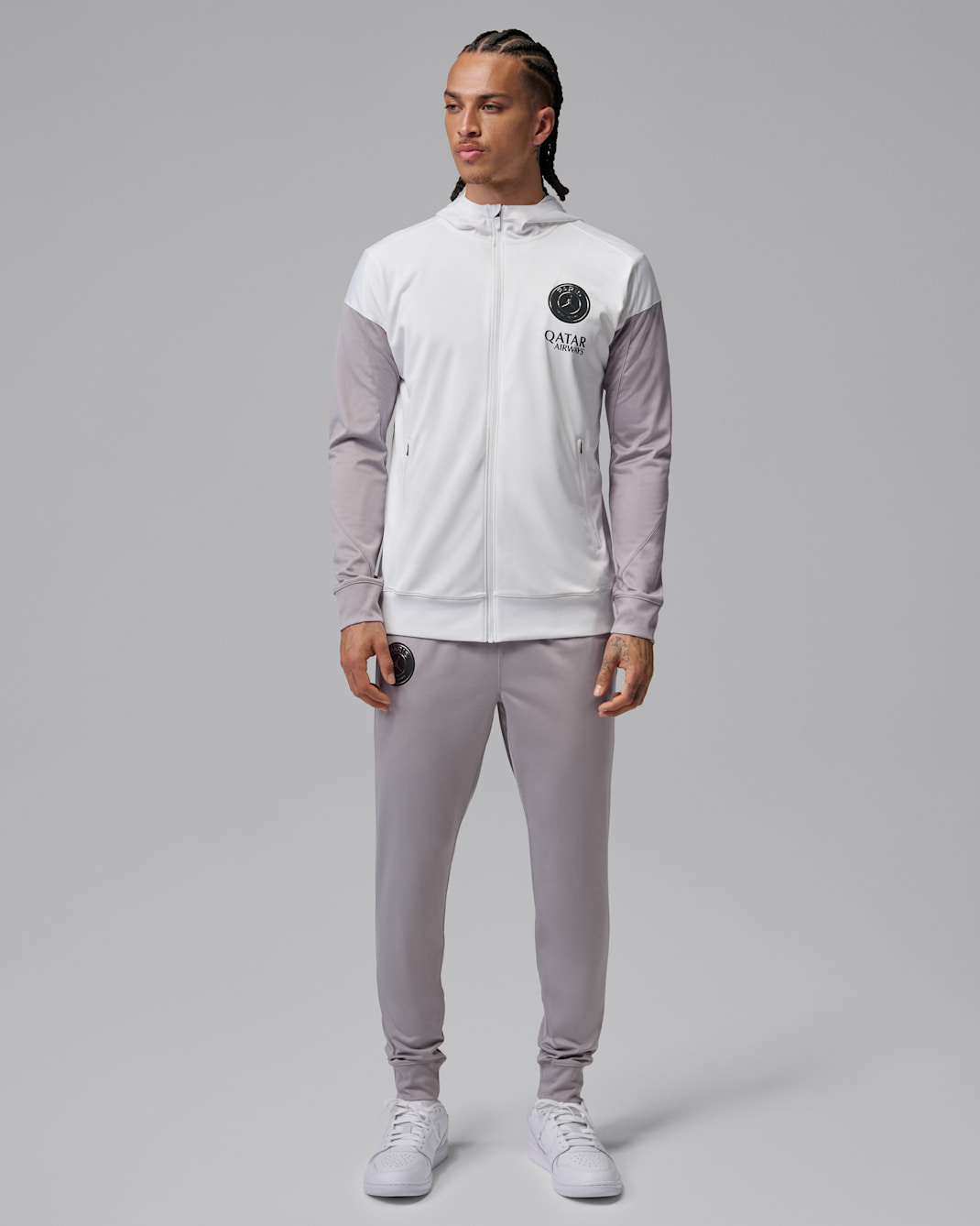 Tuta da calcio con cappuccio Jordan Dri-FIT Paris Saint-Germain Strike Night Edition – Uomo - Bianco/Atmosphere Grey/Nero