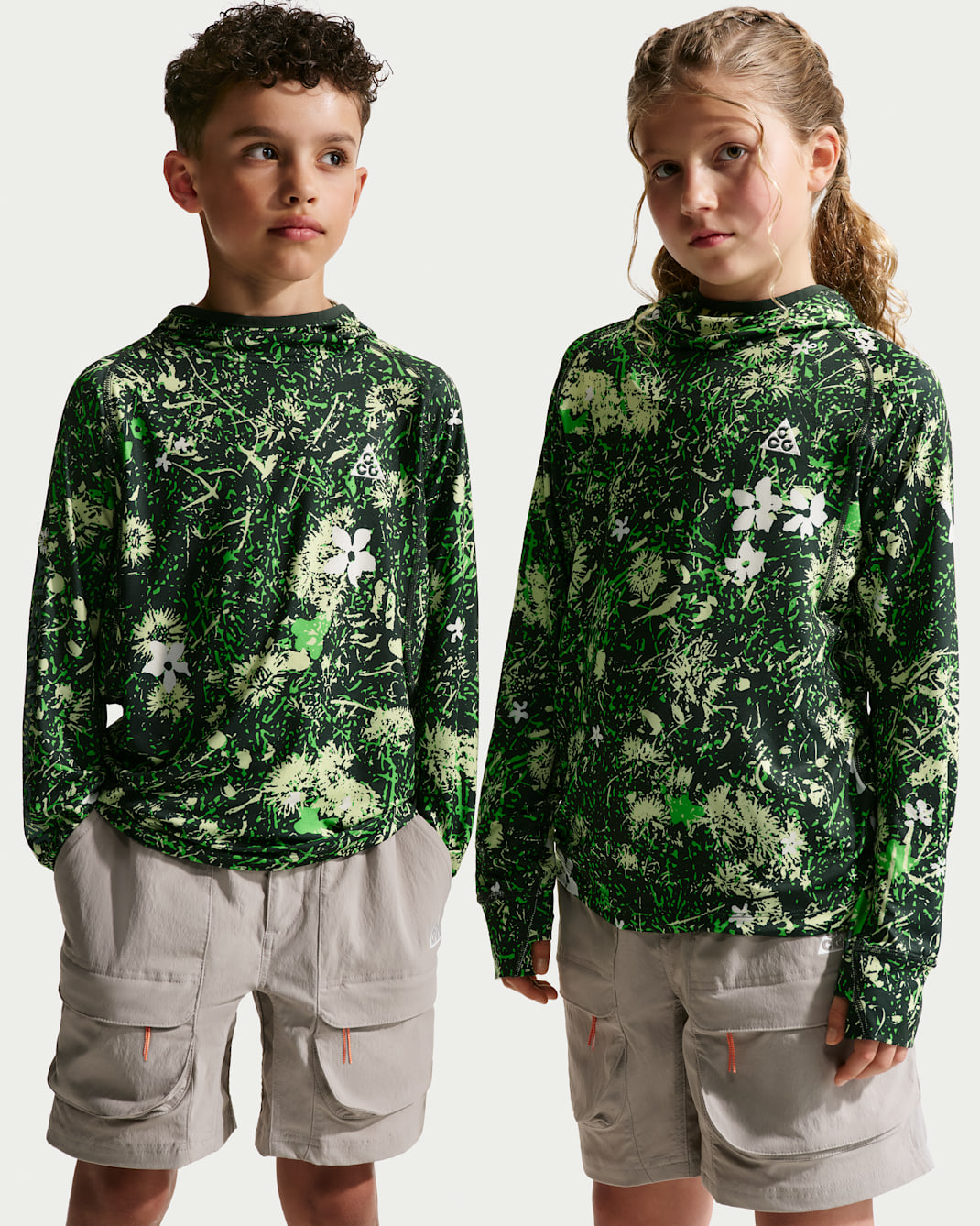 ナイキ ACG ジュニア UV プロテクション ロングスリーブ トップス - ミーングリーン/ブラックスプルース/サミットホワイト