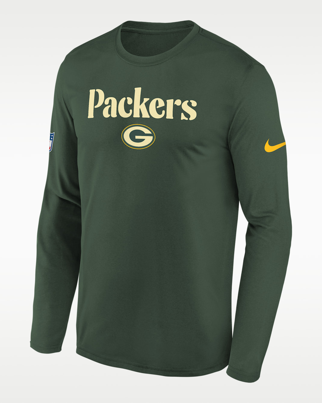 Green Bay Packers Rivalries Collection Sideline Legend Big Kids' Nike Dri-FIT NFL Long-Sleeve T-Shirt - Cream