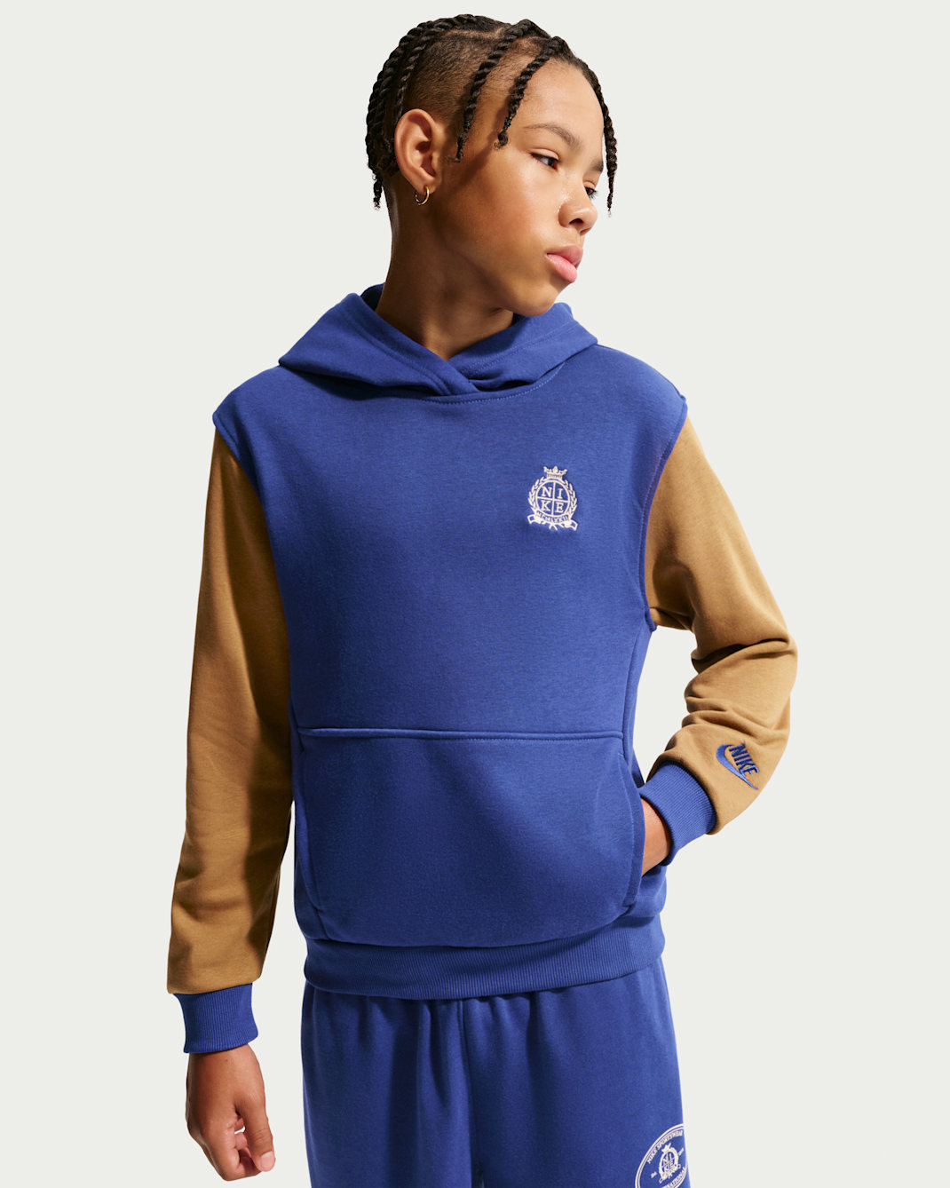 Nike Sportswear Club Dessuadora amb caputxa de teixit French Terry - Nen/a - Deep Royal Blue/Ale Brown/Sanddrift/Negre