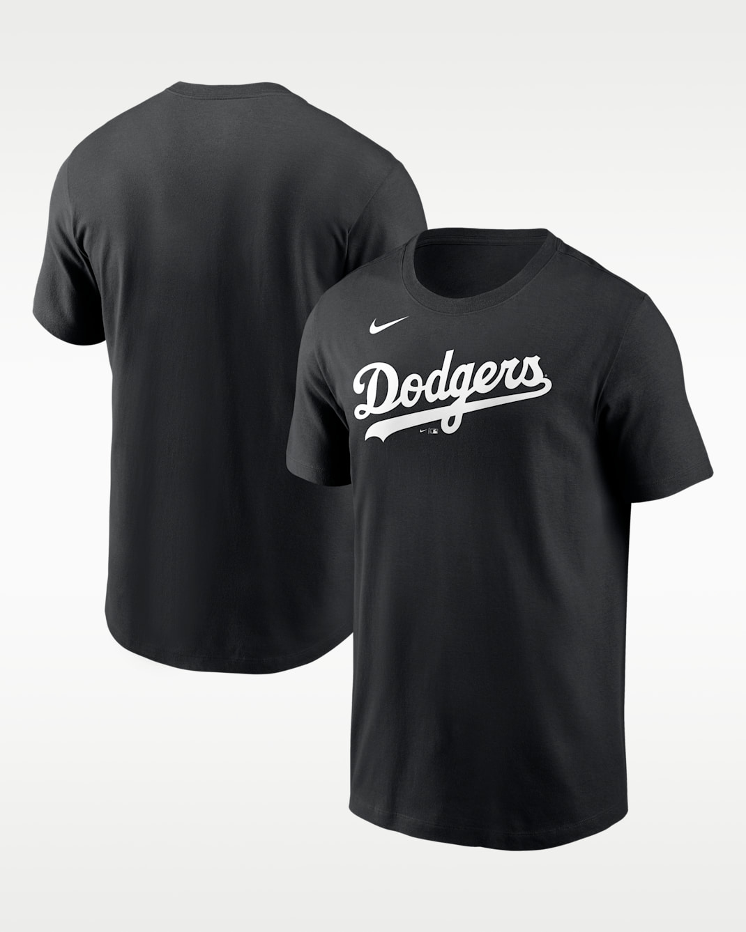 Playera marca denominativa Nike de la MLB de algodón para hombre Los Angeles Dodgers - Negro