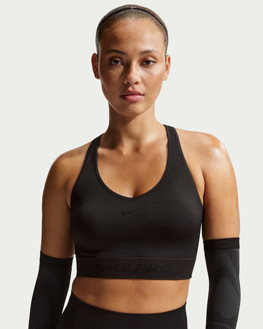 Nike Pro Seamless korte tanktop met Dri-FIT voor dames - Zwart