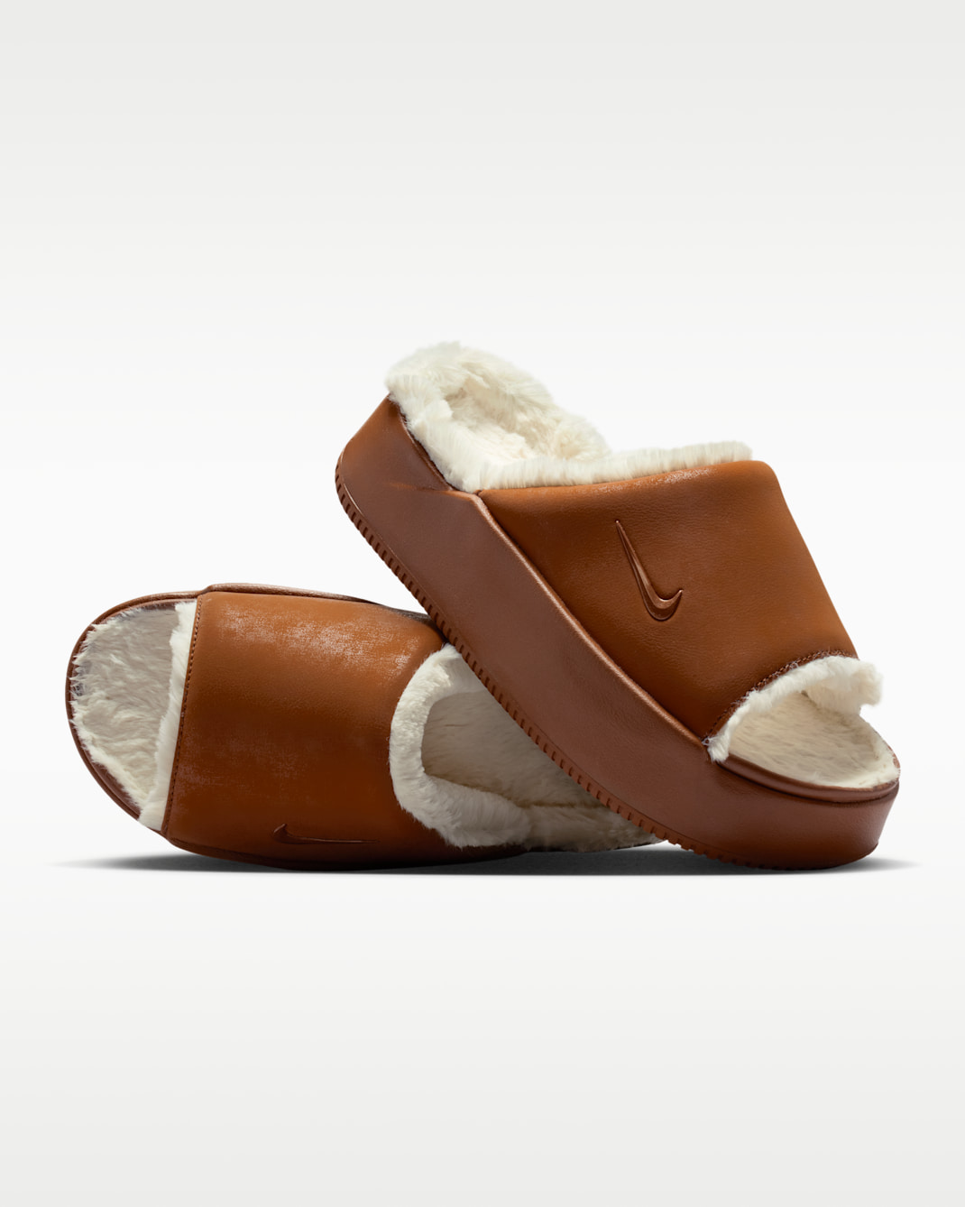 Chanclas para mujer Nike Calm Elevation Fur - Tostado británico claro/Leche de coco/Tostado británico claro
