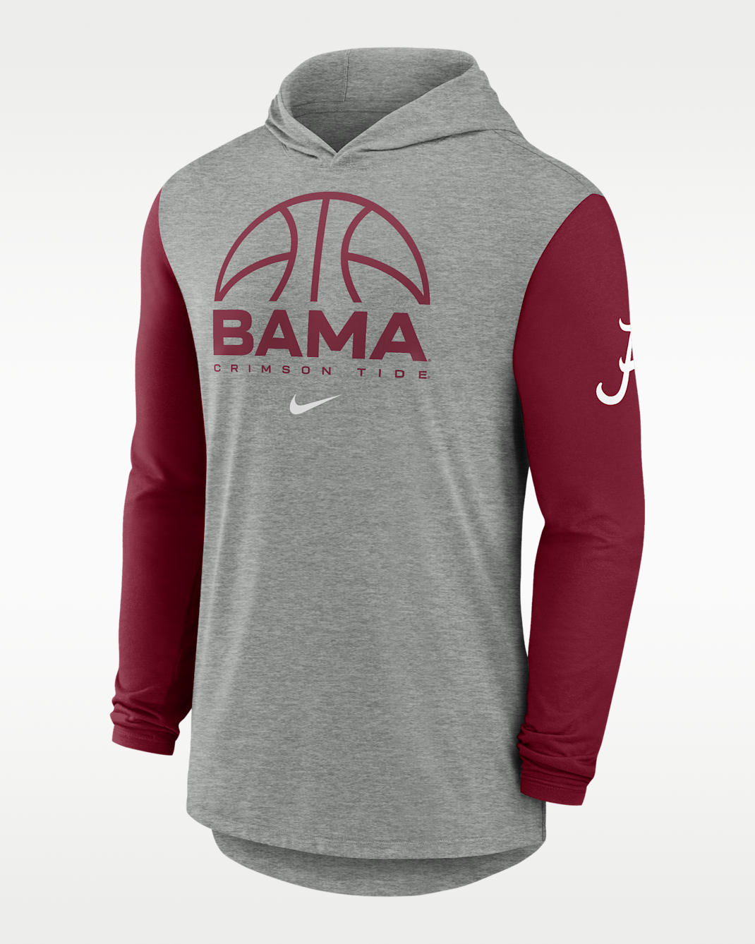 Alabama Basketball Men's Nike Dri-FIT College Long-Sleeve Hooded T-Shirt - Grey