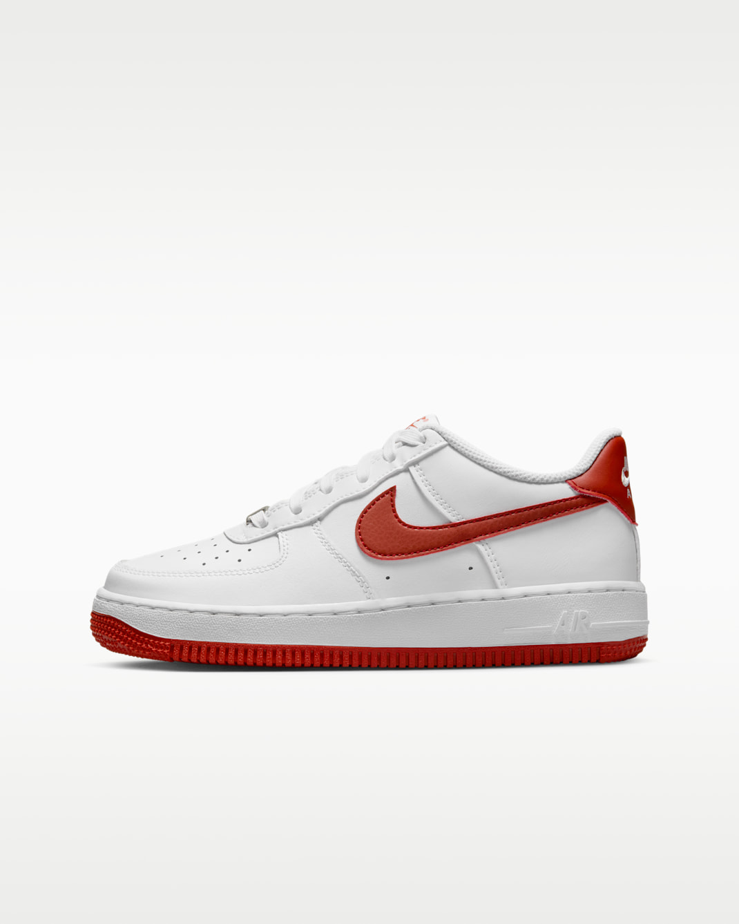 Tenis para niños grandes Nike Air Force 1 - Blanco/Blanco/Rojo dragón