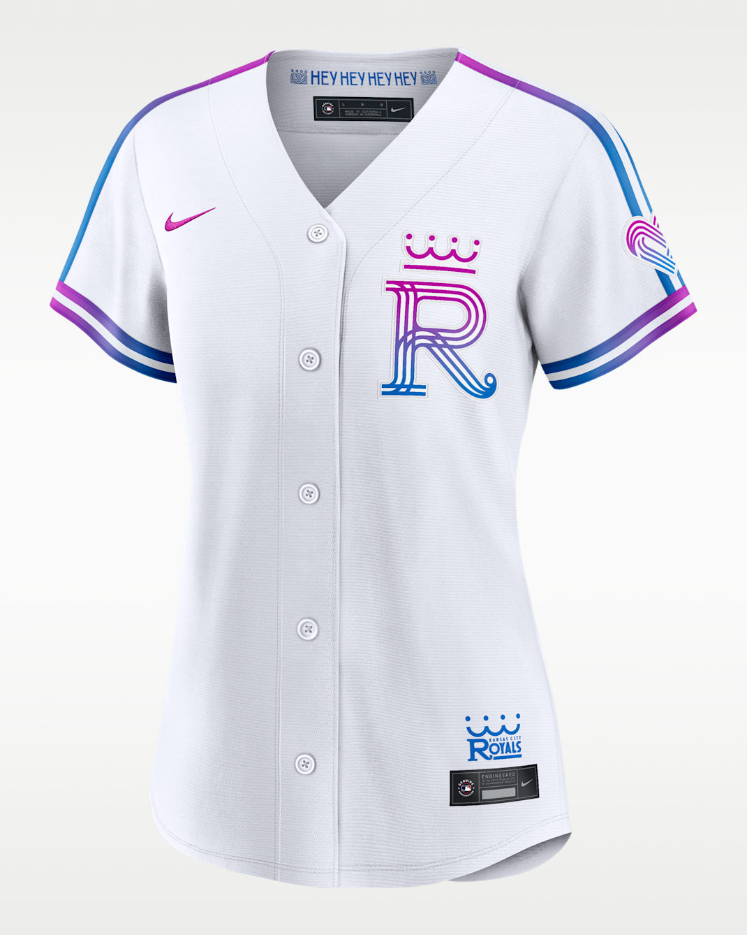 Jersey Nike de la MLB Stadium para mujer Kansas City Royals City Connect - Blanco