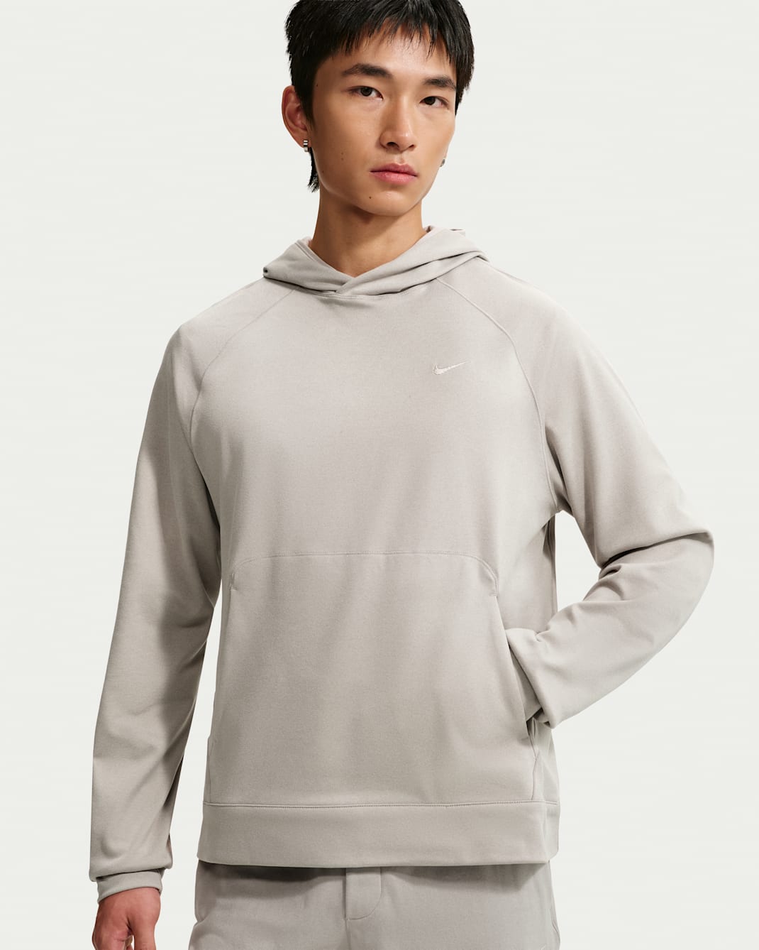 Nike Primary NanoKnit Men's Dri-FIT UV Protection Pullover Performance Hoodie - Moon Particle/College Grey/Heather/Moon Particle