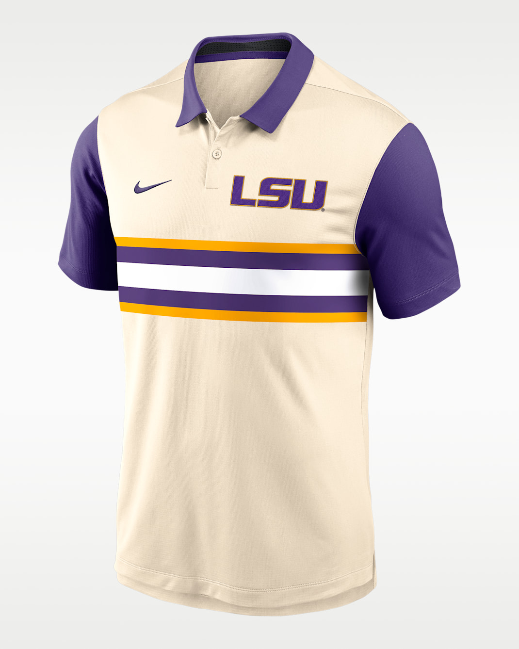 LSU Vapor Primary Logo Men's Nike Dri-FIT College Polo - Natural