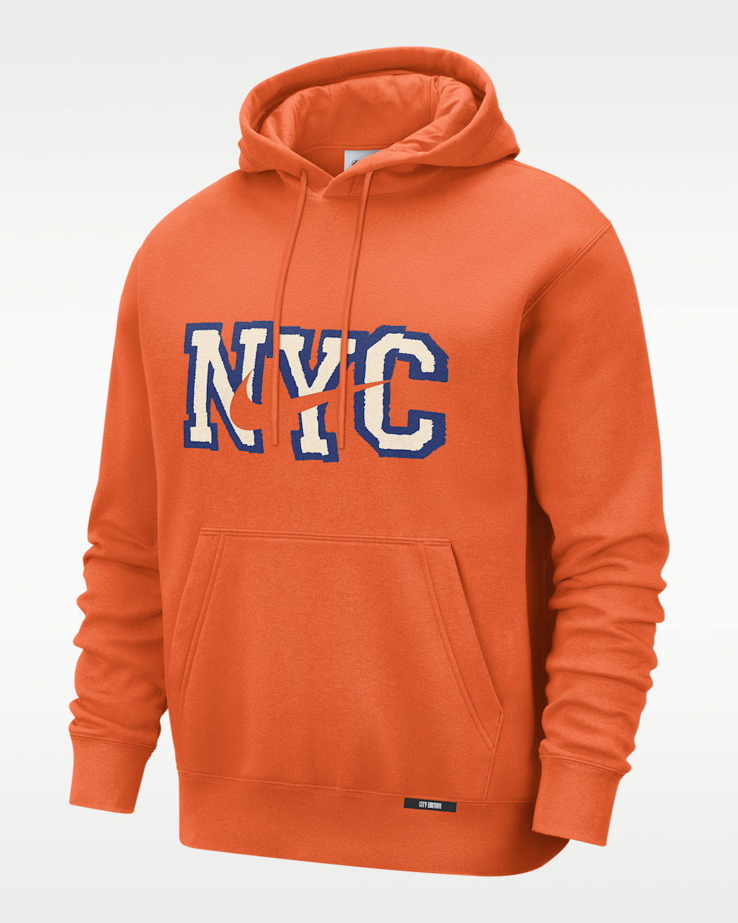 Sudadera con gorro Nike Club para hombre New York Knicks City Edition - Naranja brillante