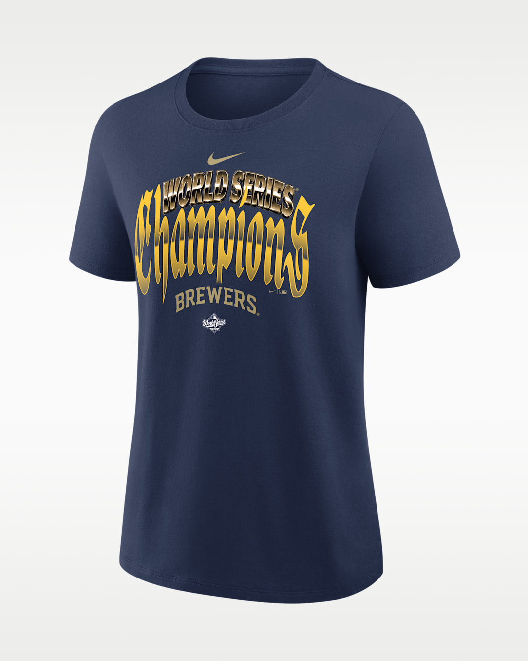 Milwaukee Brewers 2026 World Series Champions Prize Women's Nike MLB T-Shirt - Navy