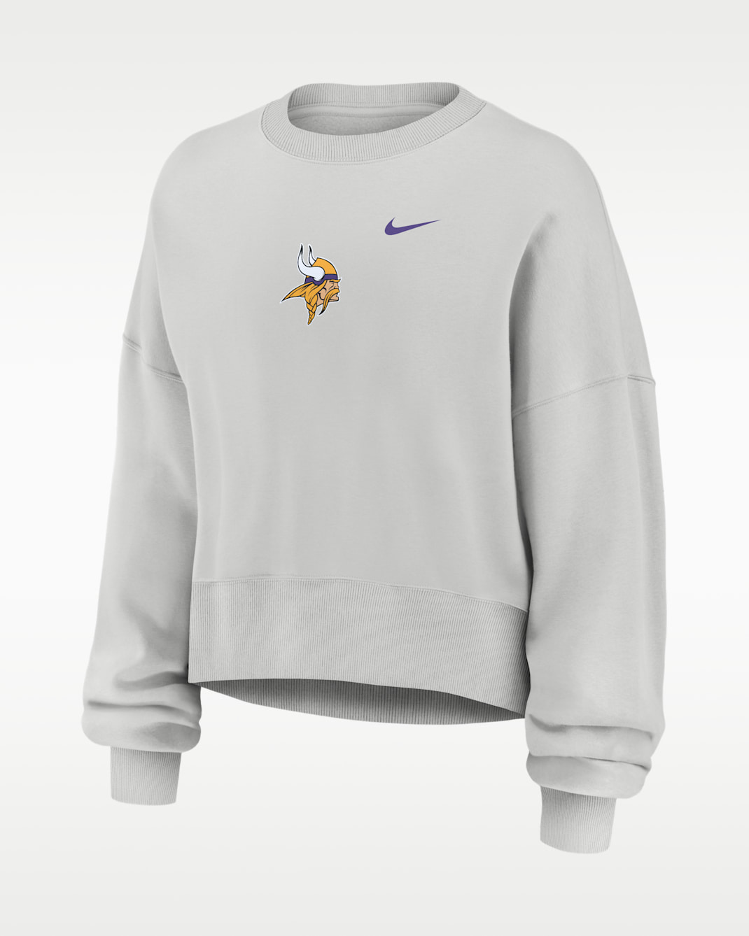 Sudadera de cuello redondo sin cierre Nike de la NFL oversized para mujer Minnesota Vikings Primetime Phoenix - Gris