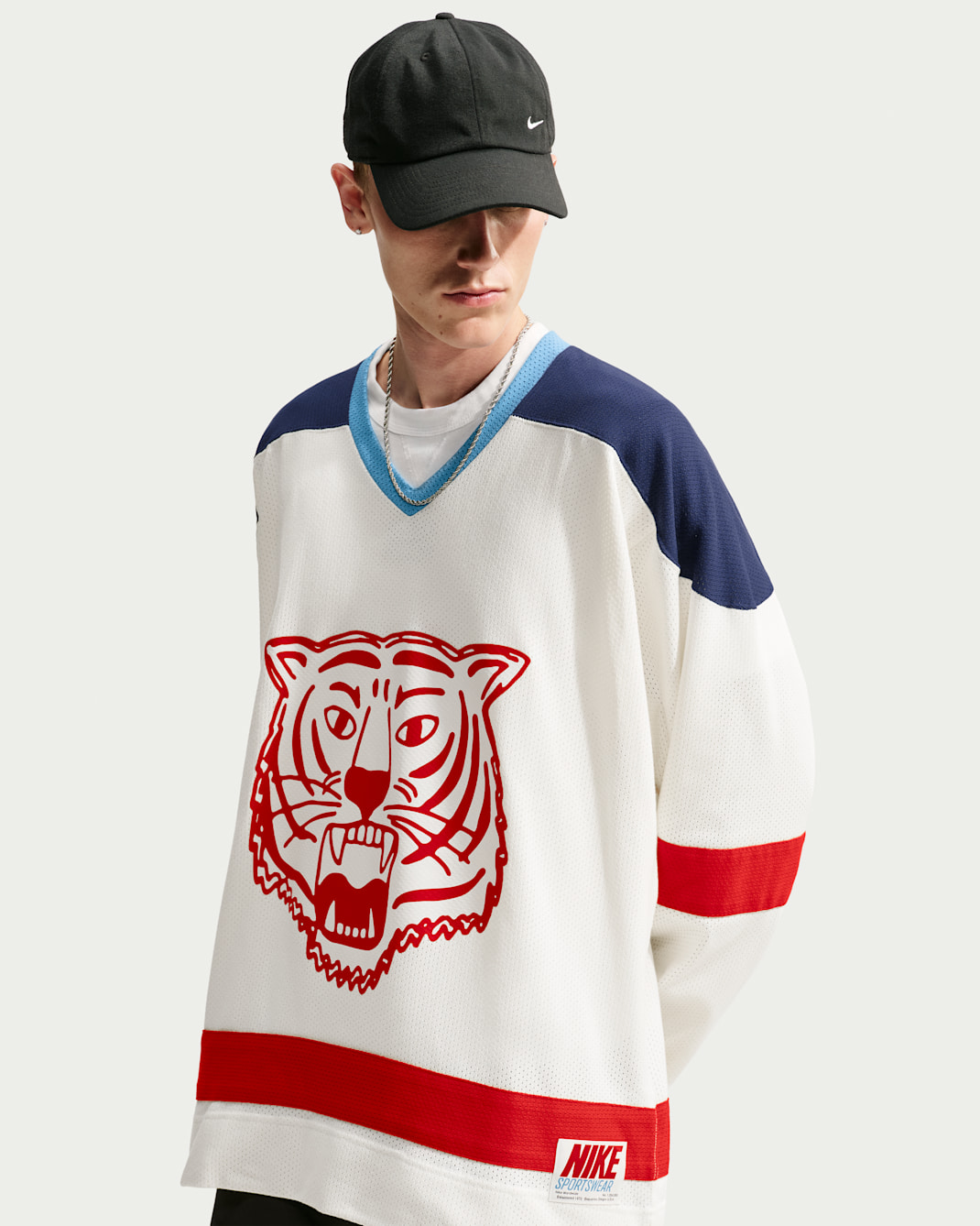 Nike Sportswear Club Men's Hockey Jersey - Sail/Midnight Navy/University Red/University Red