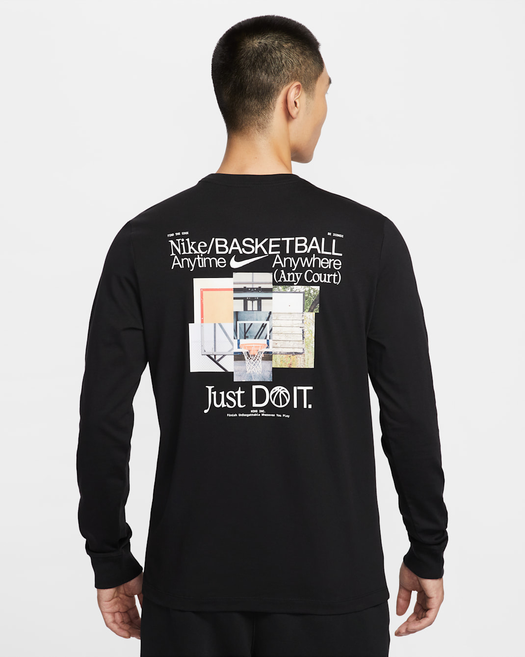 ナイキ メンズ バスケットボール ロングスリーブ Tシャツ - ブラック