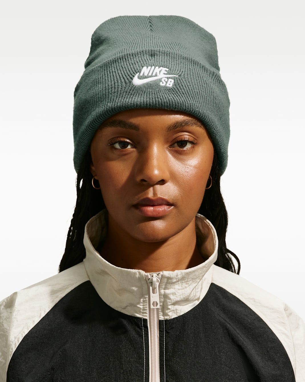 Nike SB Peak Skate Beanie - Camo Green/White