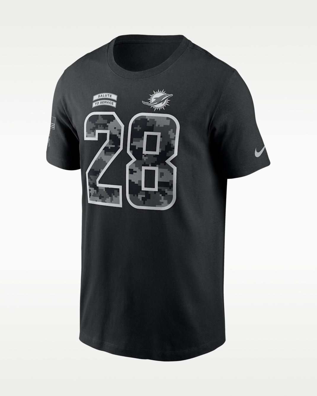 De'Von Achane Miami Dolphins Salute to Service Men's Nike NFL T-Shirt - Black