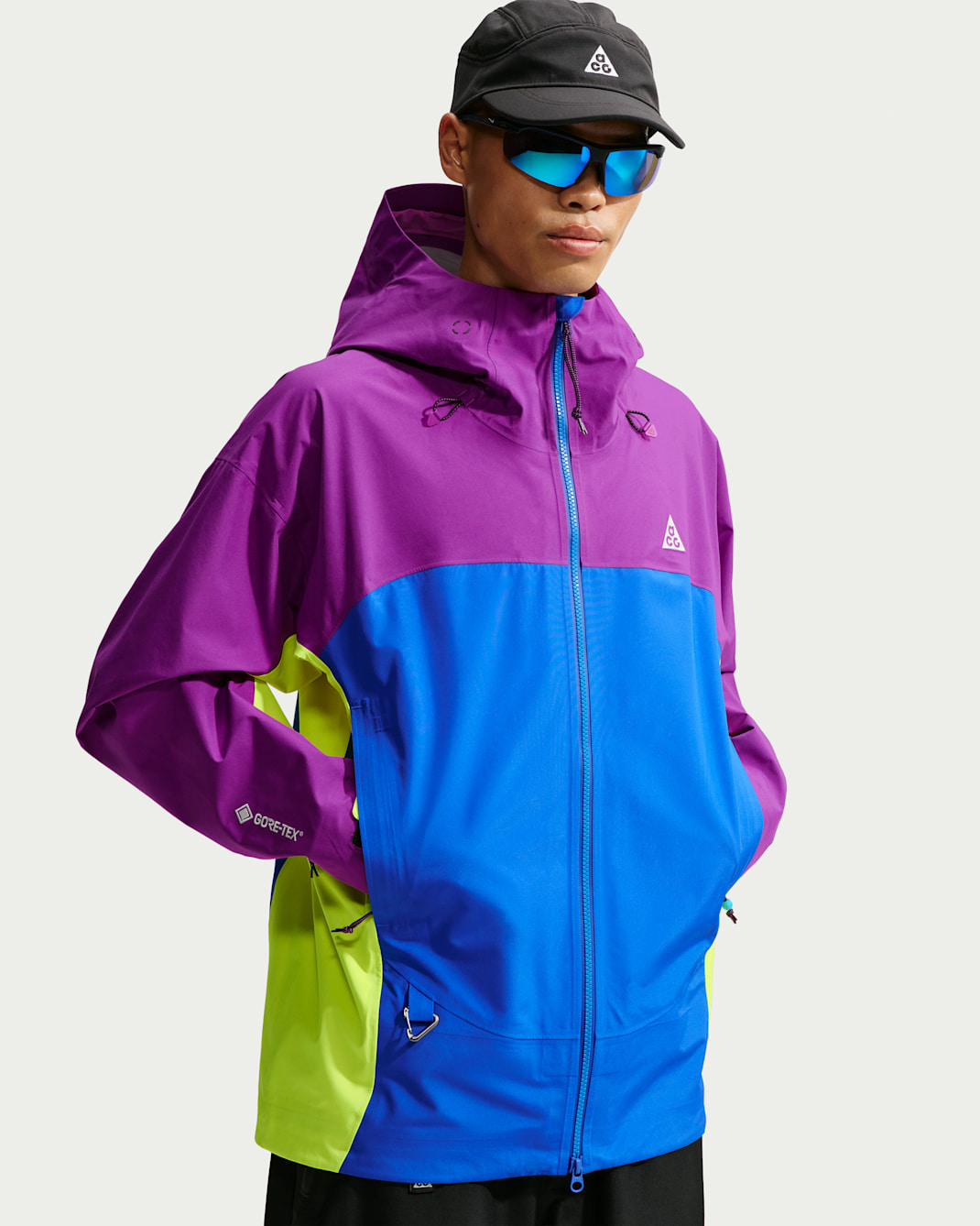 ACG Misery Ridge Men's Storm-FIT ADV GORE-TEX 3L Jacket - Bold Berry/Hyper Royal/Lemon Venom/Summit White